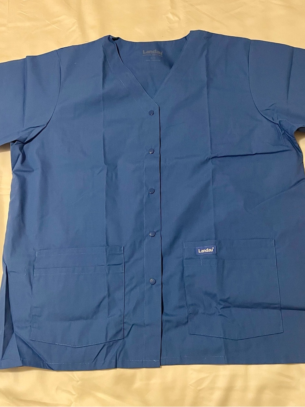 Landau Royal Blue Snap-Front Scrub Jacket